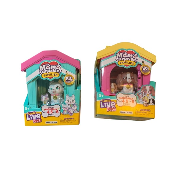 Little Live Pets Mama Surprise Families Spaniel & Husky House Bundle New 2 Pack